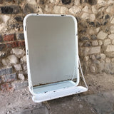 Industrial White Mirror with Shelf