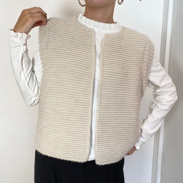 An'ge Legringo Sleeveless Cardigan - Ecru