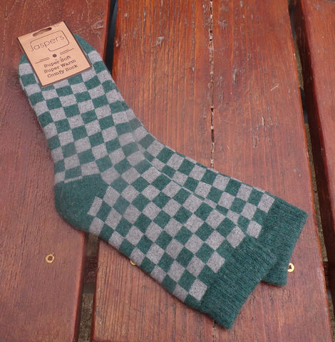 Jasper's Green/Grey Check Socks