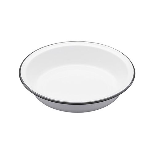White Enamel Round Pie Dish 22cm