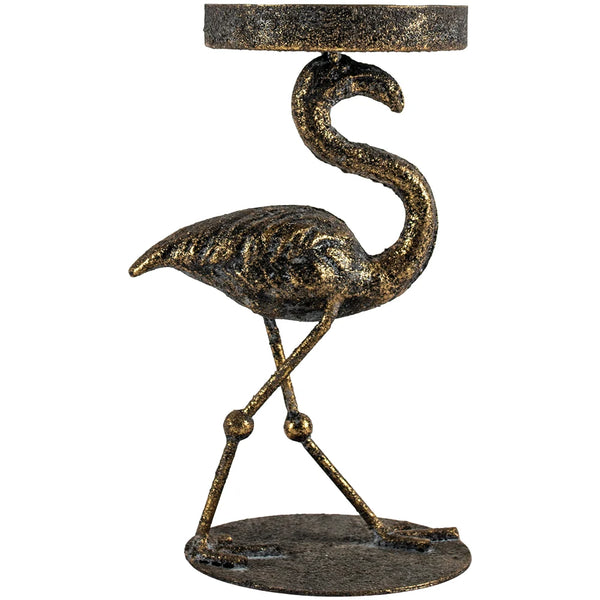 Golden Flamingo Candle Holder