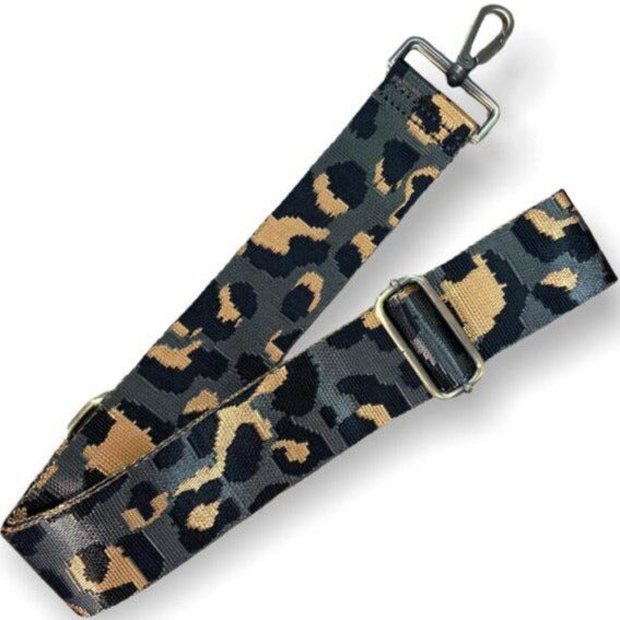 Crossbody Bag Strap - Leopard Dark Grey