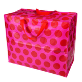 Jumbo Storage Bag - Red on Pink Spots