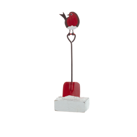 Robin on Spade Standing Decoration