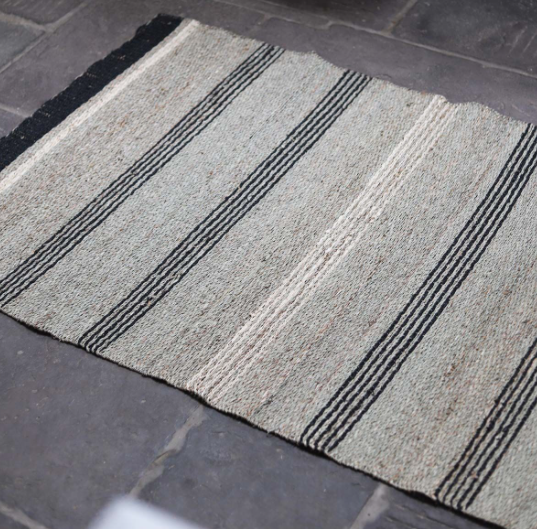 SALE Large Seagrass Rug - Natural, Black and Cream