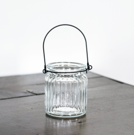 Clear Glass Hanging Tealight Holder