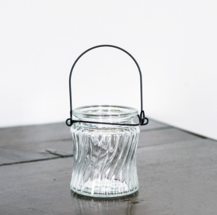 Clear Glass Hanging Tealight Holder