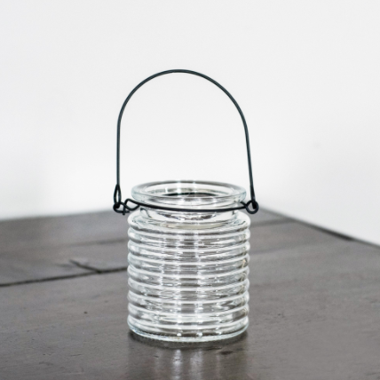 Clear Glass Hanging Tealight Holder