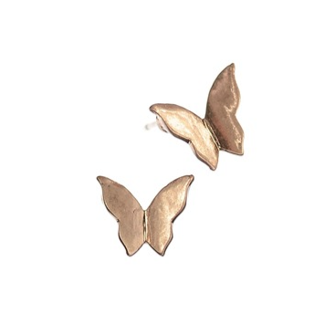 Hot Tomato Flutter By Butterfly Studs- Worn Gold