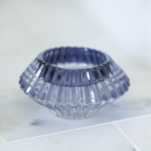 Glass Candleholder Duo - Light Blue