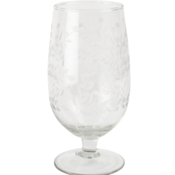 Wine Glass Vintage Flowers