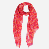 Fuchsia Coral Abstract Animal Print Scarf