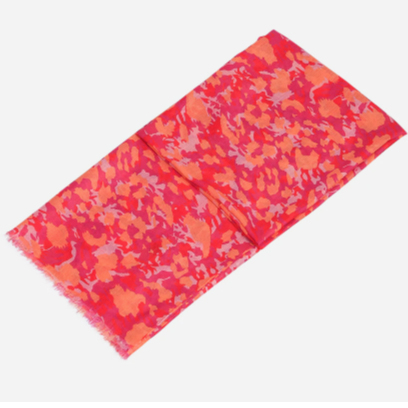 Fuchsia Coral Abstract Animal Print Scarf