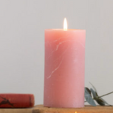 Rustic Pillar Candle Medium -  Dusky Pink