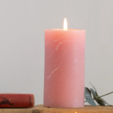 Rustic Pillar Candle Medium -  Dusky Pink
