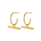 Big Metal Willow Earrings - Gold