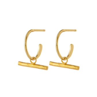 Big Metal Willow Earrings - Gold