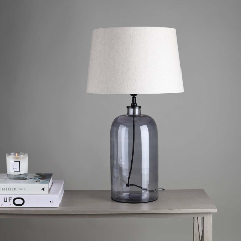 Cameron Grey Glass Lamp