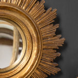 Antique Gold Small Sun Convex Mirror