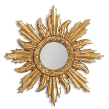 Antiqued Gold Ornate Framed Small Mirror