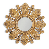 Antique Gold Floral Convex Mirror