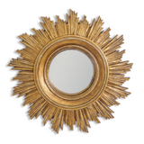 Antique Gold Small Sun Convex Mirror