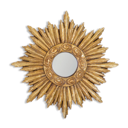 Antique Gold Small Star Convex Mirror