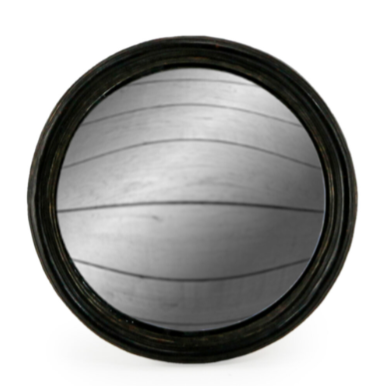 Antique Black Thin Framed Convex Mirror