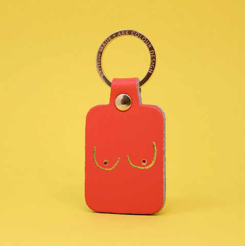 Boobs Keyring - Coral