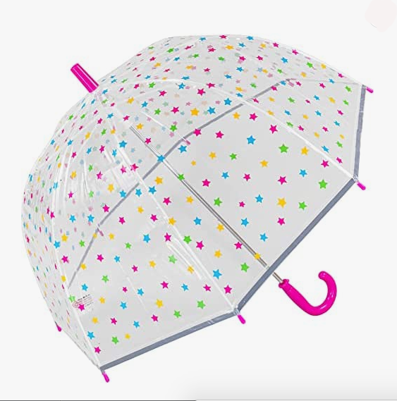 Childrens Star Dome Umbrella - Pink Handle