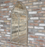 Arch Mirror - Distressed White/Bronze