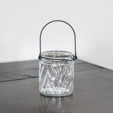 Clear Glass Hanging Tealight Holder