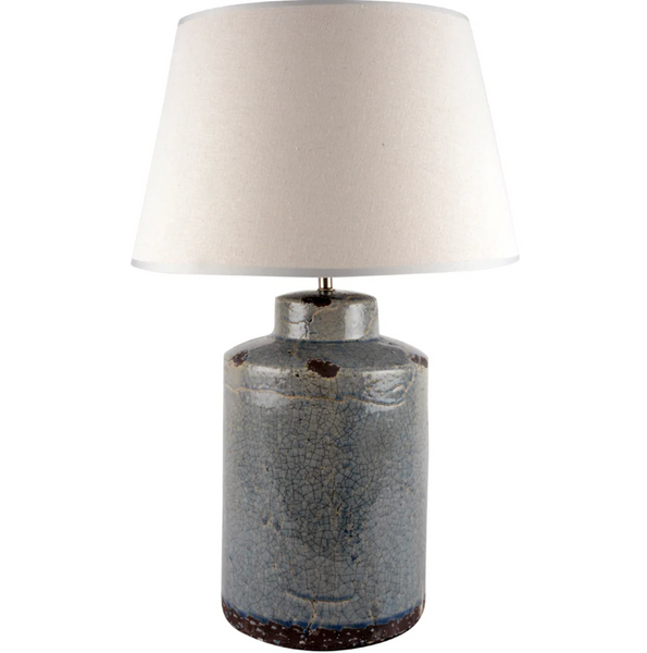 Neptune Ceramic Lamp with Cream Shade
