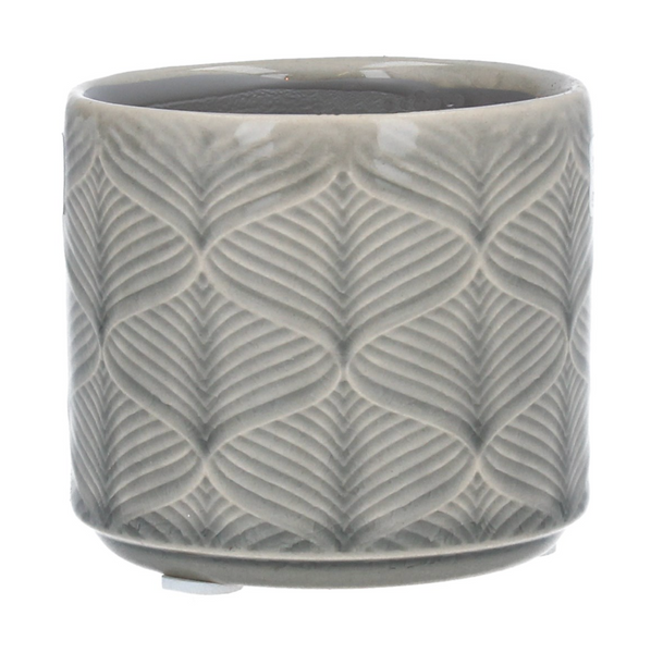Grey Wavy Ceramic Pot