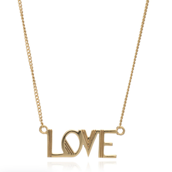 Rachel Jackson Art Deco Love Necklace - Gold