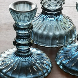 Glass Candlestick Leela - Ink