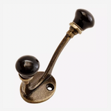 Double Porcelain Hook - Black