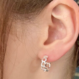 Chain Huggie Hoop Earrings - Silver
