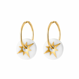 One & Eight Porcelain Gold Star Earrings 15mm