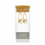 One & Eight Porcelain Gold Star Earrings 15mm