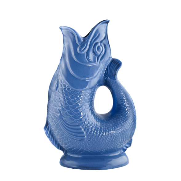 Ceramic Gluggle Jug - Sea Blue