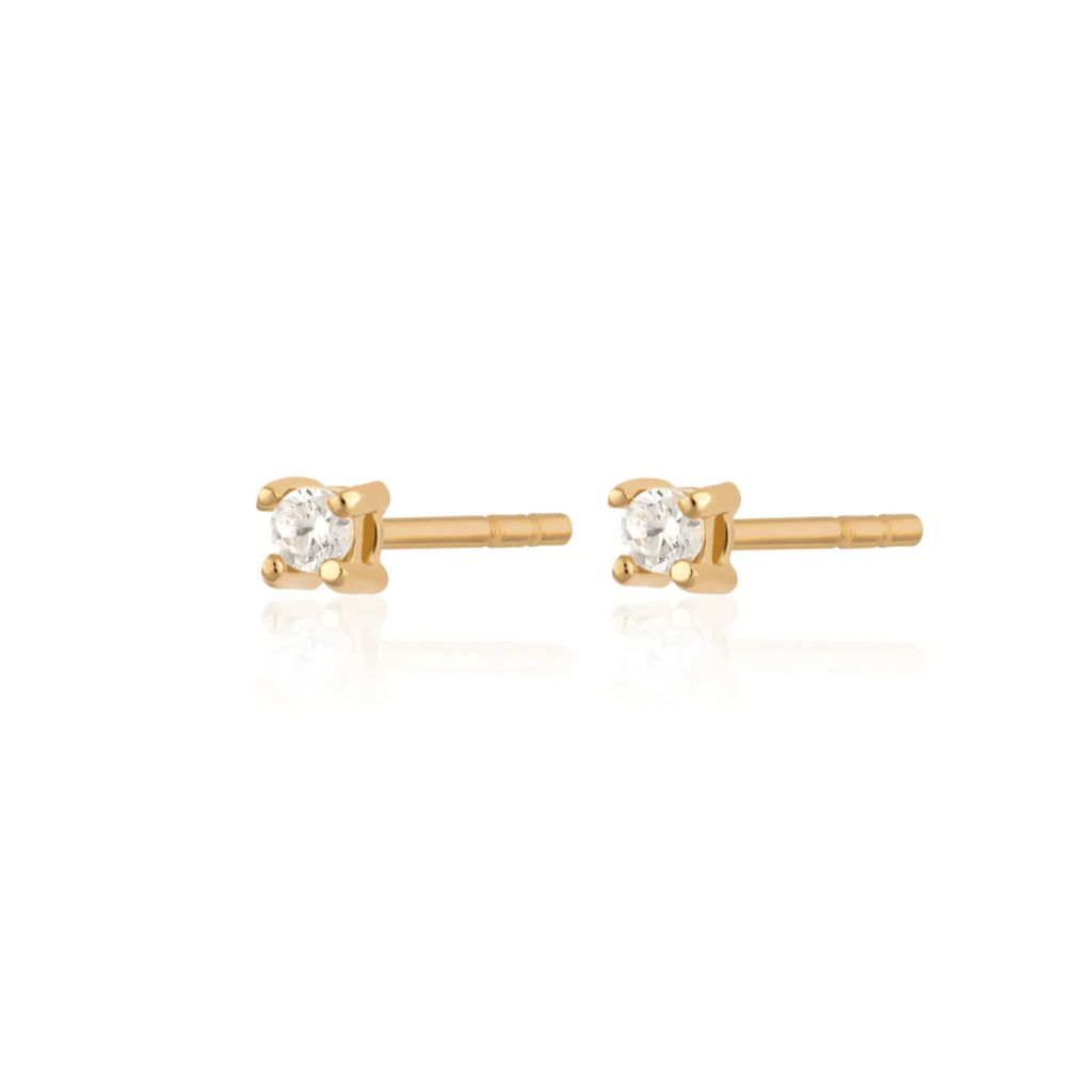 Stud earrings gold with stone online