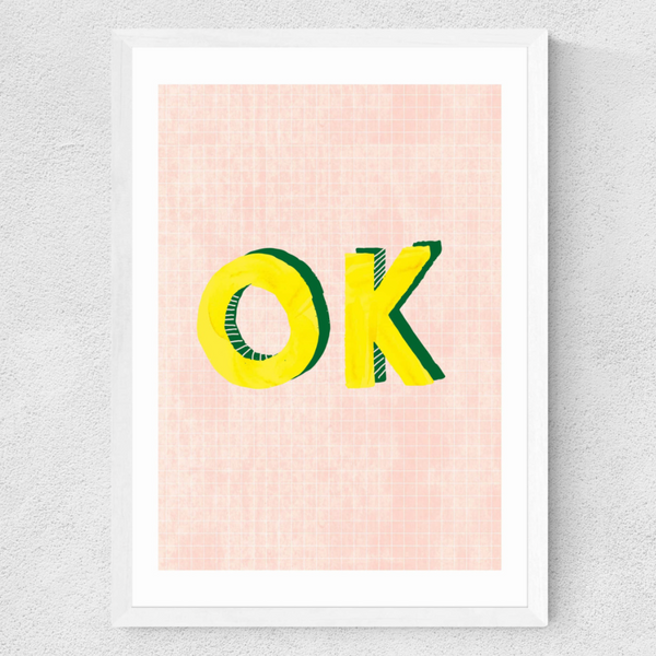 OK Grid Framed Print