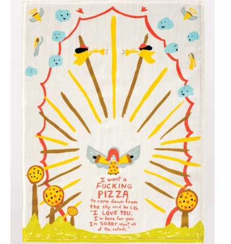 Blue Q 'I Want a F*cking Pizza' Tea Towel