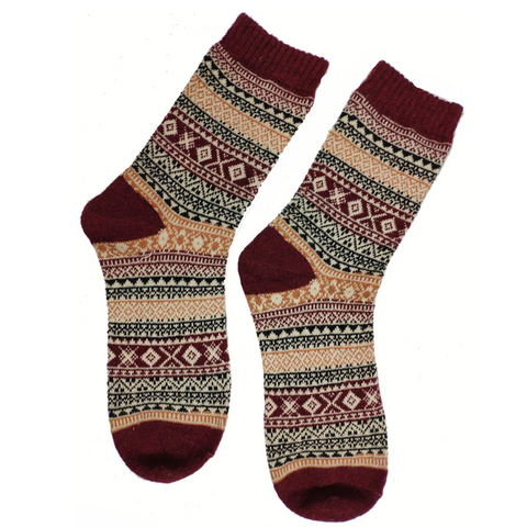 Joya Mens Fairisle Socks - Red