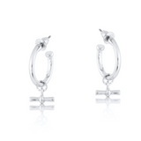 Big Metal Octavia T-Bar Tiny Hoop Earrings