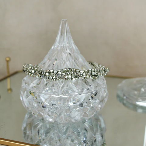 Twisted Rope Beaded Bracelet - Silver