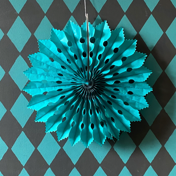 Paper Fan Teal The Consortium Winchester and Romsey Hampshire