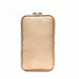 Metallic Leather Phone Pouch Crossbody