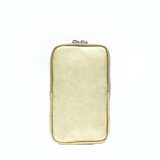 Metallic Leather Phone Pouch Crossbody